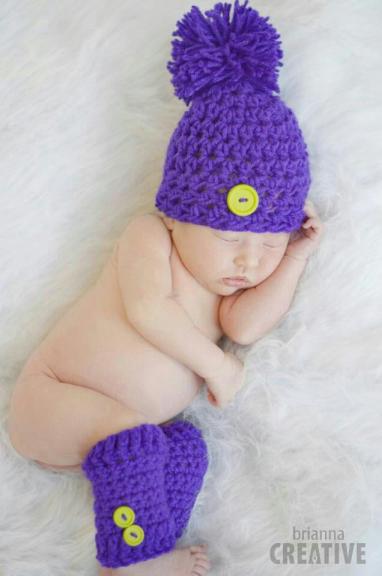 Newborn Button and Lace Hat
